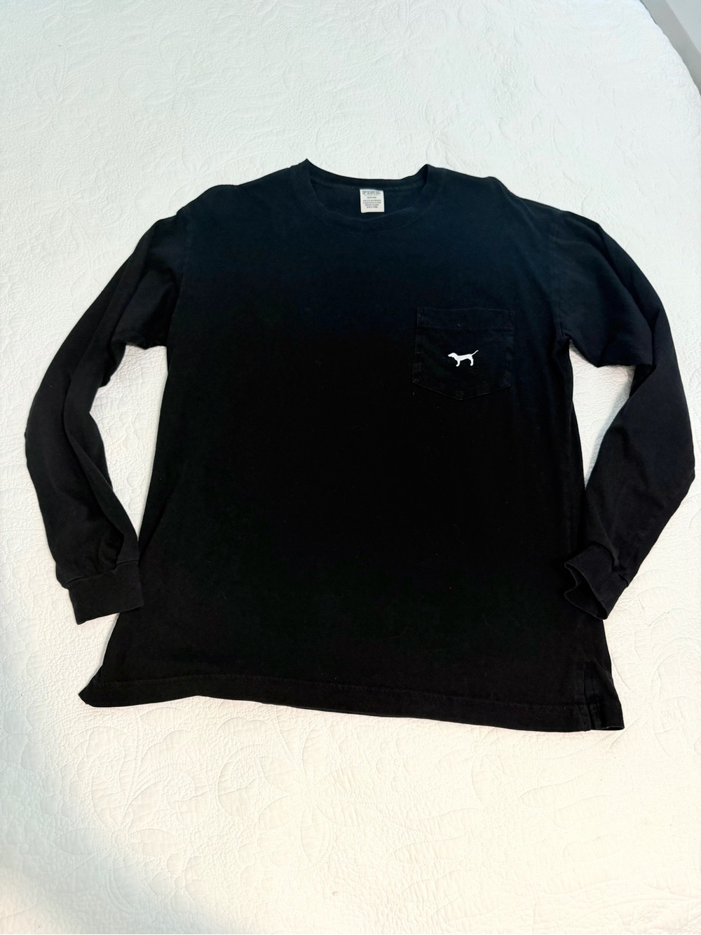 Victoria’s Secret PINK 1986 long sleeve tshirt black tee women’s size medium